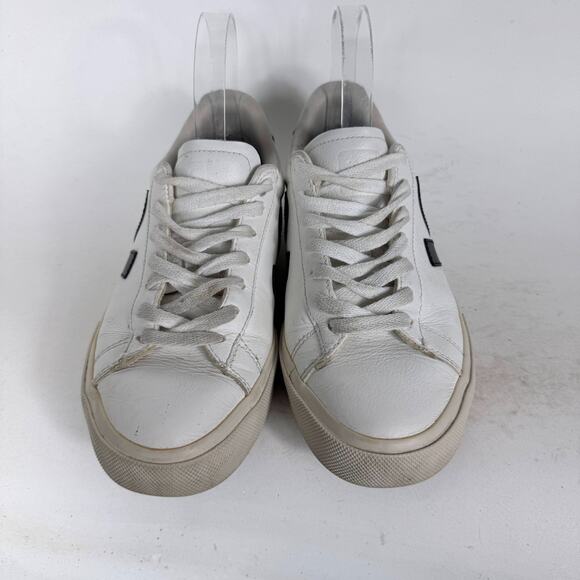 Veja Campo Sneakers Women's 7 White Leather Lace Up Low Top Athletic Shoes - Picture 4 of 10